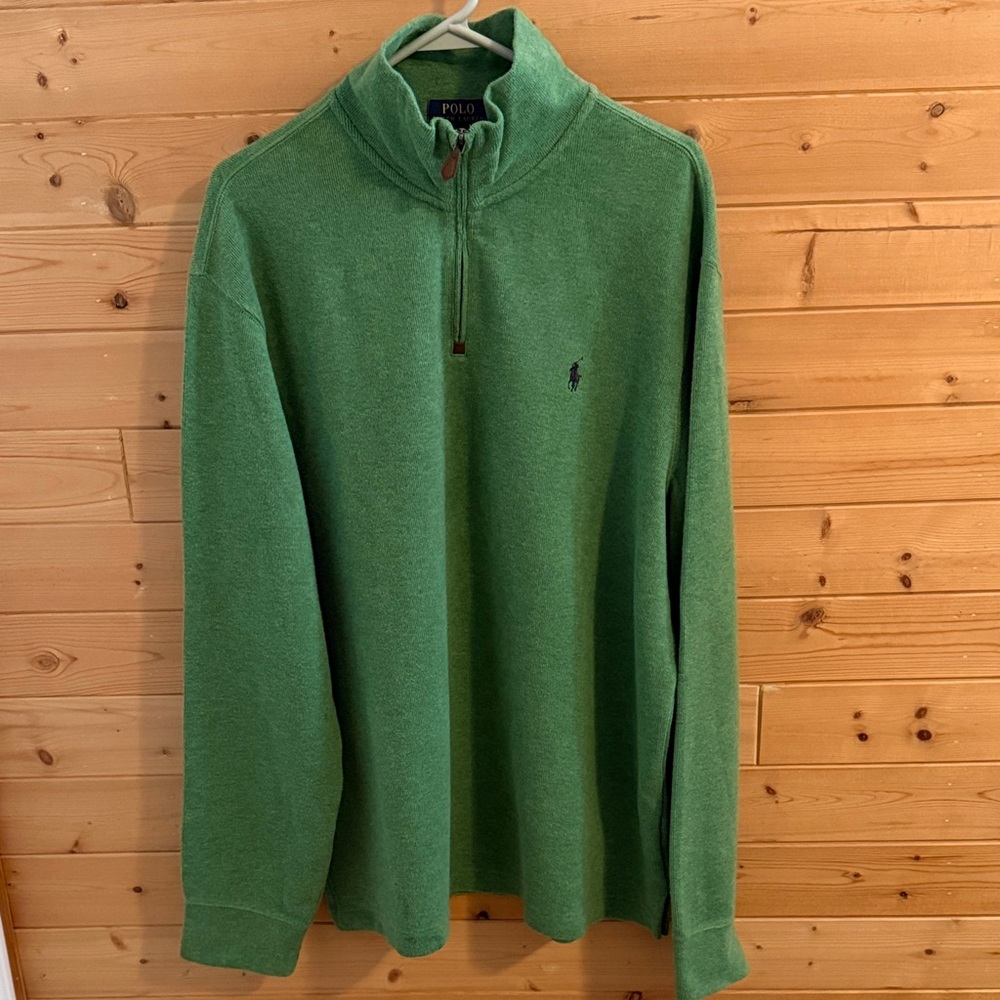 Polo by Ralph Lauren Green Half-Zip Pullover Sweater XL